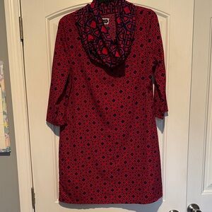 Mud Pie Pink and Navy Geometric Long Sleeve Dress